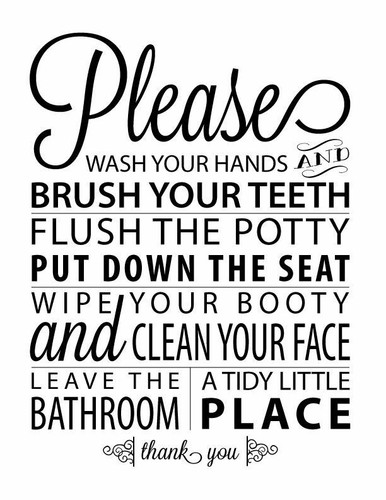 Bathroom rules metal sign - rules,