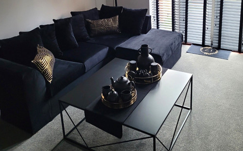 Velvet sofa with chaise - velvet,