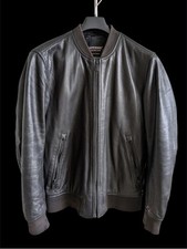 Superdry Men's Leather Bomber Jacket Size Large