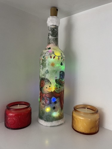Christmas lamp bottle art - christmas,