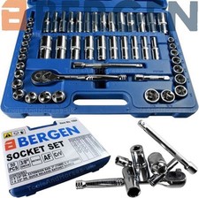 US PRO Sockets & DEEP Socket Set 3/8" Drive Tool Set With Ratchet Metric & AF 50