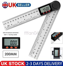 360 Degree Digital LCD Angle Finder Stainless Steel Ruler Measure Gauge UK