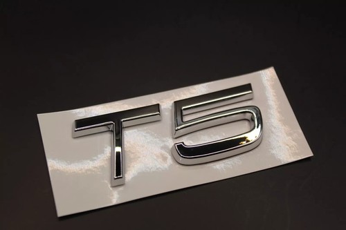 Chrome silver letters badge - t5,