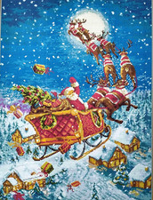 Santa & Reindeers On The Road