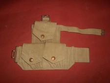BRITISH ARMY: 1941 WWII Equipment ORIGINAL Pouches 3 Package Part From Belt LEFT