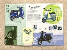Vintage PIAGGIO VESPA PX200 PX125 2000 Brochure SCOOTER Mods ET2 ET4 X9 Typhoon