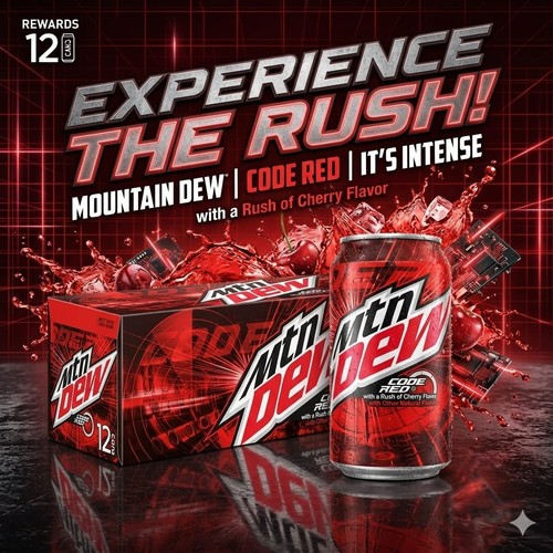 Mountain dew code red - red, x12