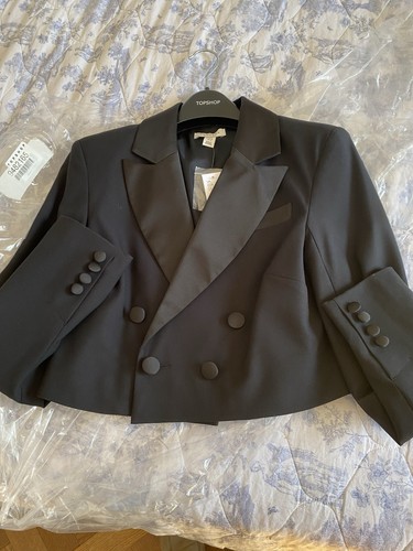 Topshop black cropped tuxedo - topshop,