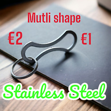 Shopping trolley token coin Removable key 1 and 2 Euro shape Stainless Steel