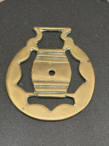 Brass horse medallion - brass,