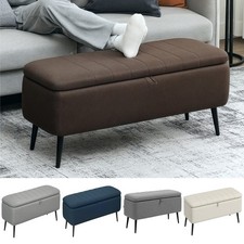 Storage Ottoman Linen Fabric