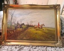 Large Oil Painting Fox Hunting