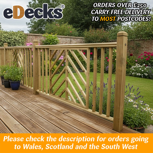 Chevron timber infill decking - chevron,