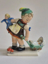 Rare Vintage Cortendorf  Girl with Doll And Pram Figurine Germany