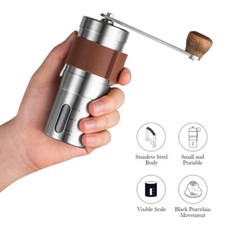 Portable Manual Coffee Grinder Burr Mill Hand Bean Adjustable Coarseness UK