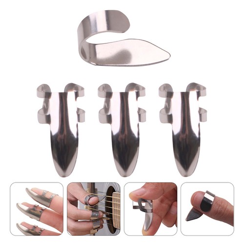 Silver metal thumb pick - silver,