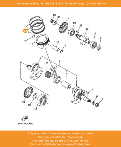 Yamaha piston ring set - ring,