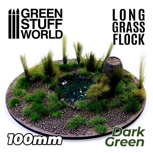 Long grass flock 100mm dark - grass,