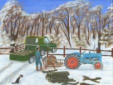 Fordson Dexta Tractor blank Christmas/greeting card Card