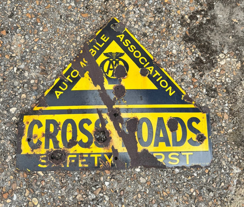 Vintage cross roads enamel - roads,