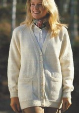 Ladies Classic Cardigan Knitting Pattern 4ply, DK, Chunky and Aran 32-42" 715