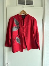 Orla from Tivoli Vintage 100% Wool Red Cardigan Sweater size S VGC 