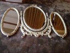 vintage french louis rococco baroque style triple dressing table mirror B