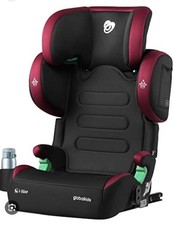 Globalkidz i-Size Booster Car Seat, Group 2/3,ISOFIX &Cup Holder, 3–12Years, Red