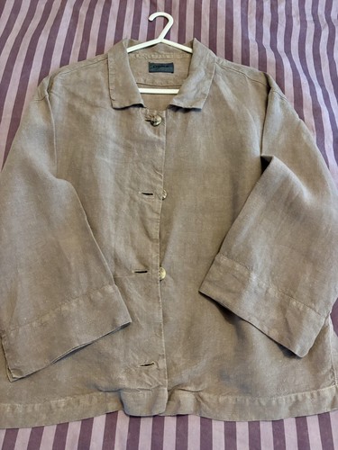 Oska 100 linen - coffee, 3/4