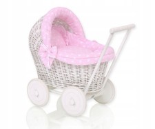 White Wicker Doll Pram