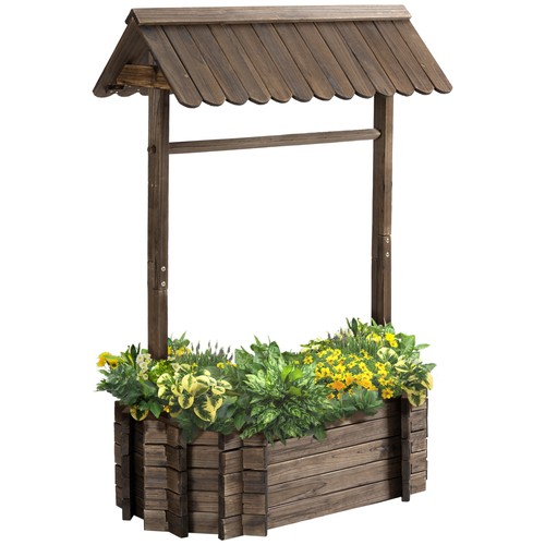 Wooden wishing well raised - well,