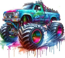 Colourful Monster Truck Wall
