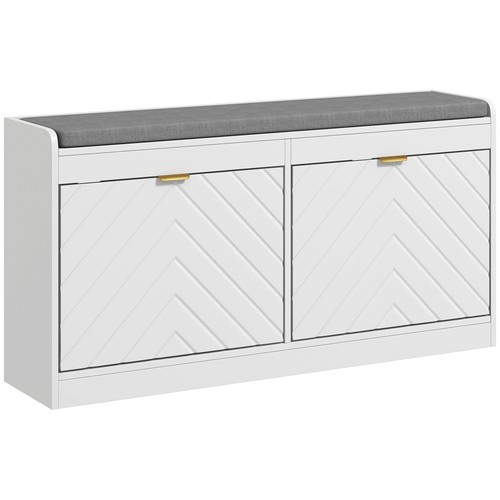 Homcom shoe bench with flip - shoe, 2