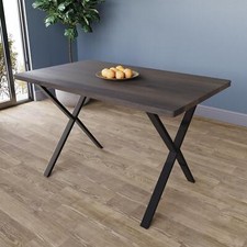 SALE 4 Seater Dining Table With X Shape Legs Wood Walnut