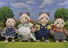 Sylvanian Families Mulberry Raccoon Family Figures Vintage