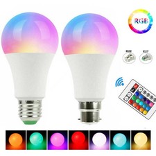 10W RGB E27 B22 LED Bulb+Remote Control  Light Screw Lamp 16 Colour Changing
