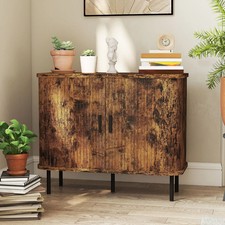 Rustic Sideboard Books Storage Cabinet Kitchen Cupboard kitchenware Sliding Door