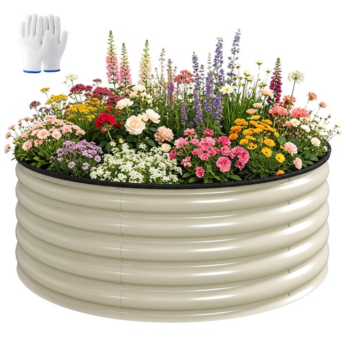 Outsunny galvanised planter - galvanised,