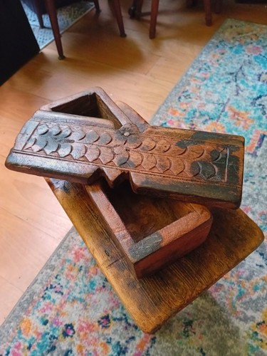 Vintage rustic hand carved - vintage,