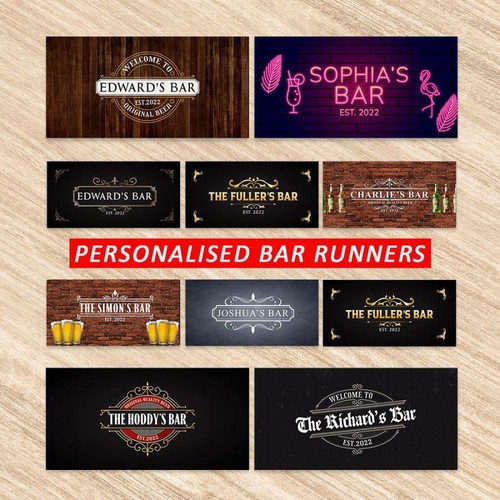 Personalised bar runner - personalised,