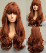 UK 24inch Cosplay Wig for Women Heat Resistant Hair Ginger Orange Women Wavy