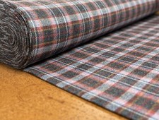 Blue Pink Wool Fabric Tweed