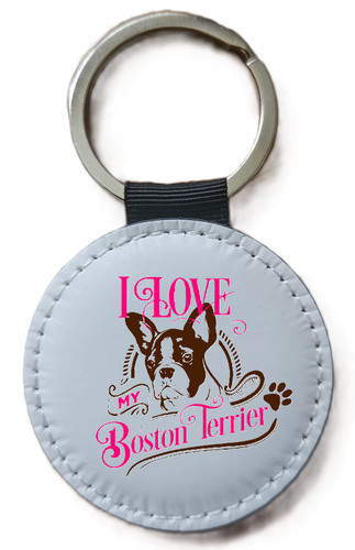 Boston terrier keyring love - boston, keyring,