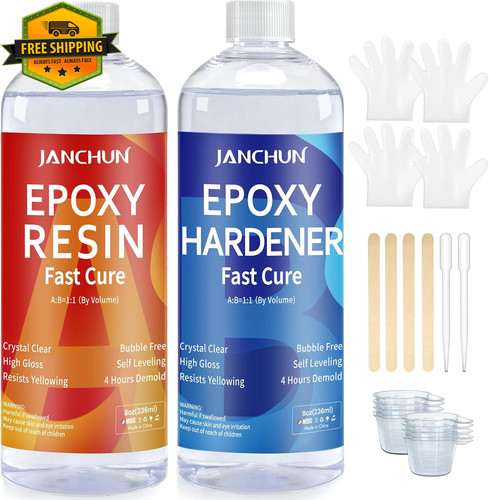 Crystal clear epoxy resin kit - clear,