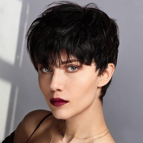 Short platinum blonde pixie - short,