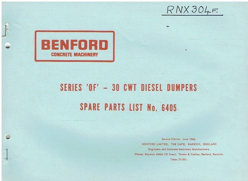 Benford series 30cwt diesel - of,