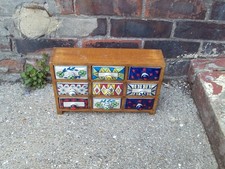 HAND PAINTED CERAMIC 9-DRAWER