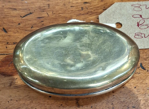 Antique small brass snuff - brass,