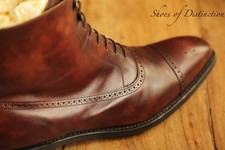 Joseph Cheaney Tan Brown Burnished Leather Oxford Boots Shoes Mens UK 9.5 F