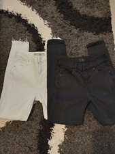2 x Pairs Topshop Skinny Jeans size W26 Black & White